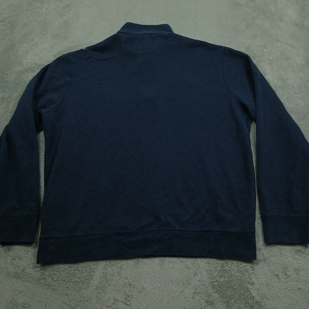 Polo Ralph Lauren Sweater Mens Large Blue 1/4 ZIp Pullover PReppy‎